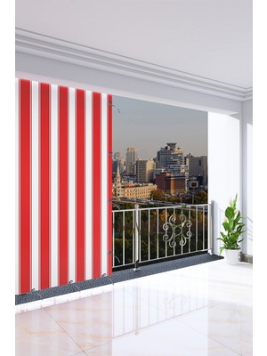 AL-CA Home 250 x 270 cm Kırmızı Renkli Balkon Perdesi