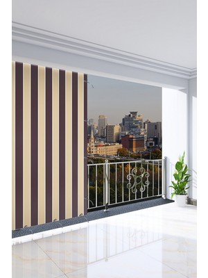 AL-CA Home 420 x 250 cm Kahverengi Renkli Balkon Perdesi