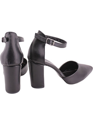 Doçka Doçka-Kadın Siyah 9 cm Kalın Topuklu Klasik Ayakkabı FL01-408K