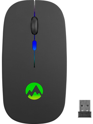 Everest SMW-710 USB 2.4ghz Siyah Ledli 800/1200/1600DPI Şarjlı Kablosuz Mouse