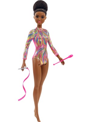 Barbie Ritmik Jimnastikçi Siyah Saçlı Bebek GTW37