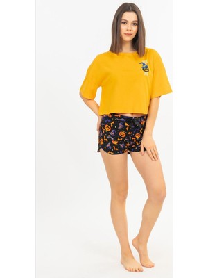 VİENETTA 9210-9245 BAYAN KISA KOL SİYAH ŞORTLU PİJAMA TAKIMI