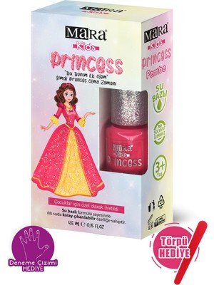 Mara Princess Yıkanabilir Su Bazlı Çocuk Ojesi - Pembe + Törpü