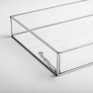 El Crea Designs Gümüş Silver Dekoratif Kapaklı Kutu Çikolata Takı Aksesuar Kutusu 30X20X6CM