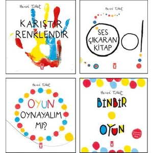 Herve Tullet 4 Kitap Set Okul Öncesi Oyun-Etkinlik - Karıştır Renkler - Ses Çıkaran Kitap - Oyun Oynayalım Mı - Binbir Oyun