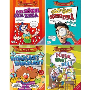Eğlenceli Bilgi Eğlenceli Başarı 4 Kitap Set - Çok Sözel Özel Zeka - Göz Göre Göre Görsel Zeka - Dikkat Dikkat - Düşün Üret Bul