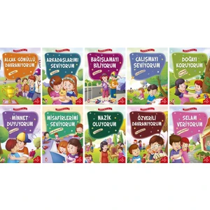 Erdemler Dizisi 2 Seri 10 Kitap Set - Alçak Gönüllü Davranıyorum - Arkadaşlarımı Seviyorum - Bağışlamayı Biliyorum - Çalışmayı Seviyorum - Doğayı Koruyorum - Minnet Duyuyorum - Nazik Oluyorum
