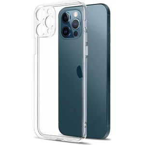Techatech Apple iPhone 12 Pro Kamera Korumalı Şeffaf Silikon Kılıf Saydam