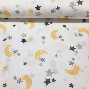 Bebek Özel 240 Santim Eninde Sarı Hilal Poplin Kumaş