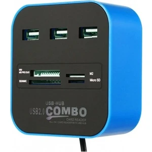 3 Port 2.0 USB Çoklayıcı ve Kart Okuyucu Concord C-847