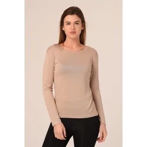 Disentis Modest Yuvarlak Yaka Uzun Kollu Viskon Vizon Body