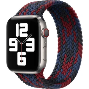 Case World Apple Watch Uyumlu 44MM Hasır Örgü Tasarımlı Small Kordon - Siyah-Lacivert