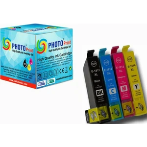 Photo Print® Expression Home XP-205 Muadil Kartuş Set 4 Renk Takım 18XL T1811-1814XL