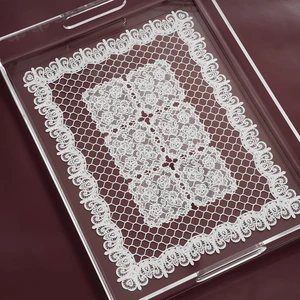 Queen Bee İstanbul Dantel Desenli Pleksi Tepsi 30CM x 22CM