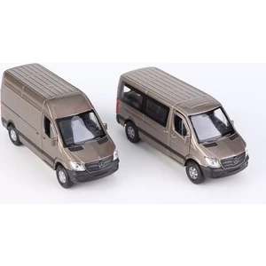 Mercedes Sprinter 2'li Set Diecast Çek Bırak Model Araba Kahve