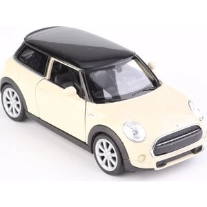 1:38 Mini Cooper New Mini Hatch Çek Bırak Model Araba Krem