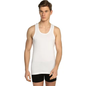 Erkek Beyaz  Pamuk Klasik Askılı Atlet 6 Lı   Paket 0101 Tutku