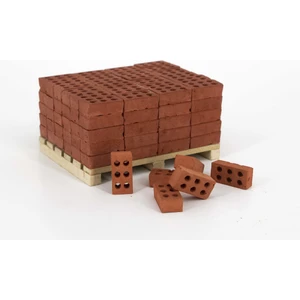Ümraniye Hobi Sanat Ümraniye Hobi Eshel Maket 6 Delikli Tuğla Kırmızı 1/10 200'LÜ Set + Harç