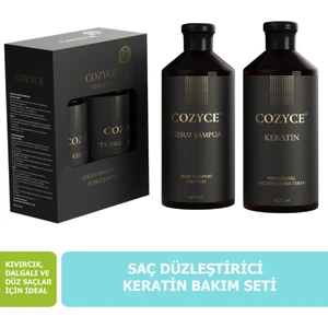 Brezilya Fönü Keratini 2'li Set Tuzsuz Şampuan 600 ml + Keratin Saç Bakımı 600 ml