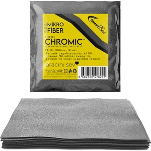 Chromic 10’lu Suede Mikrofiber Seramik Uygulama Bezi 10×10 200GSM – Gri