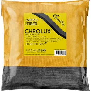 Chrolux 2’li Mikrofiber Kalın Oto Cam Bezi 40×50 300GSM – Turuncu/gri