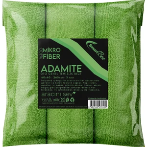 Adamite 3’lü Mikrofiber Oto Temizlik Bezi 40×40 265GSM – Yeşil