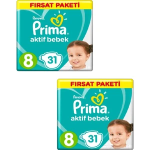 17+ kg 8 Numara 31 x 2 = 62'li Bebek Bezi Paketi