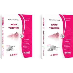Egem Eğitim Yayınları 4. Sınıf Kamu Yönetimi Set (Güz-Bahar Dönemi) (2 Dönem)