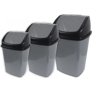Plastik 3'Lü Klik Çöp Kovası Set (10-15-25 lt)