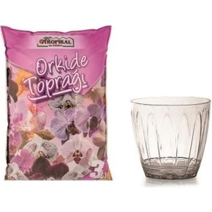 Tropikal  3lt Orkide Toprağı ve 3 Lt Serinova Orkide Saksı