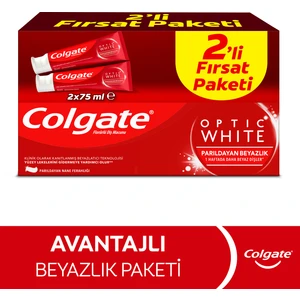 Optic White Parıldayan Beyazlık Diş Macunu 75 ml 1+1