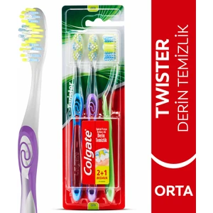 Twister Diş Fırçası Orta 2+1, Spiral Fırça Kılları İle Derin