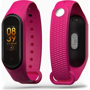 Kabartma Desenli Xiaomi Mi Band 3 ve 4 Uyumlu Kordon