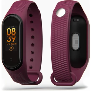 Kabartma Desenli Xiaomi Mi Band 3 ve 4 Uyumlu Kordon