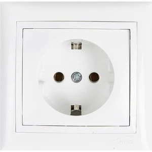 Tekli Topraklı Priz Beyaz