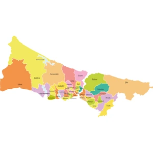 Tutunabilir Kağıt Istanbul Anadolu ve Avrupa Yakası Haritası Görünümü Kağıt Tahta 135X72 cm