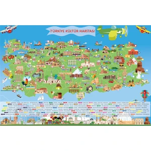 Tutunabilir Kağıt Türkiye Kültür Haritası Akıllı Kağıt Tahta Yazı Tahtası Dekoratif  150X95 cm