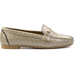 Yeni Altın Örgü Kadın Loafer K01542030710