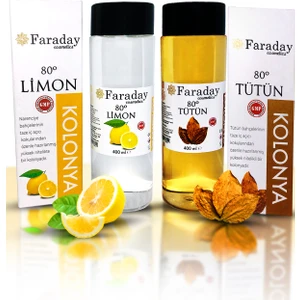 Faraday Cosmetics Limon ve Tütün Kolonyası - 80 Derece - Yüksek Nitelikte - 400'ER ml