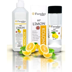 Faraday Cosmetics Limon Kolonya Seti - 80 Derece - Yüksek Nitelikte - 400 ml ve 950 ml