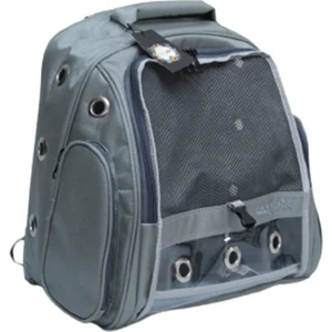 Leon Pet Fileli Sırt Taşıma Çantası Lüx Gri 35X26X40H