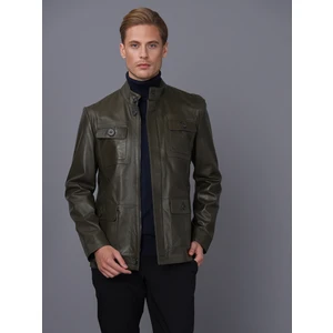 Basics & More Erkek Deri Ceket - Safari