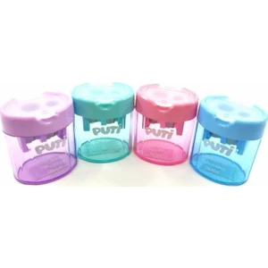 Çift Delikli Pastel Renkli Kalemtraş 4'lü