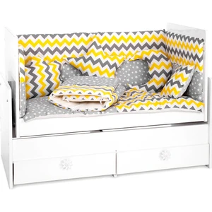 Sarı Zigzag & Gri Yıldız Figürlü Bebek Uyku Seti 60X120CM