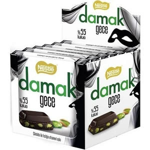 Damak Gece Antep Fıstıklı Bitter Çikolata Kare 63 gr 6'lı