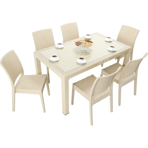 Elit Rattan 90x150 Elit Sandalye Camlı Masa Takımı