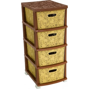 Sağlam Plastik Elegant Dantel Komidin (4 Çekmeceli Sebzelik)