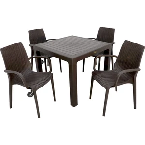 Elit Rattan 90x90 Nirvana Koltuk Masa Takımı