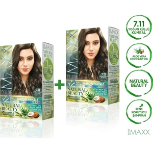 Maxx Deluxe Natural Beauty  7.11  Yoğun Küllü Kumral 2'li Set Boya