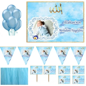 Hayaller Dükkanı Erkek Bebek Mevlüdü Süsleme ve Magnet Seti